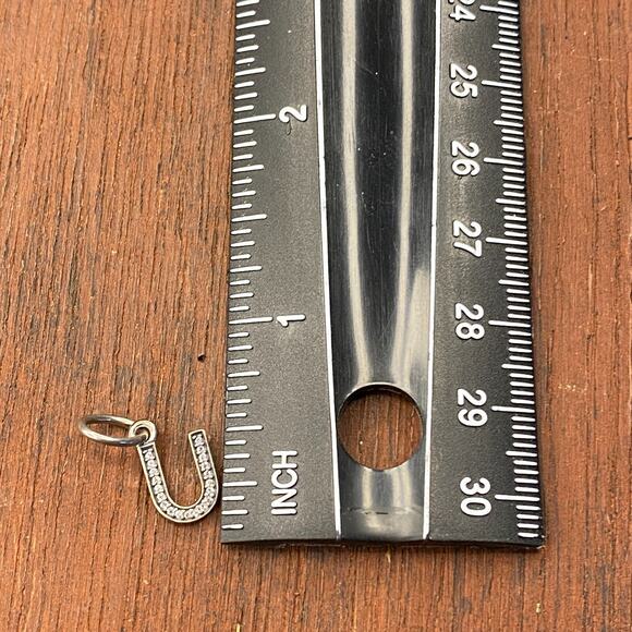 Pandora Sterling Silver Alphabet Letter U Dangle with Clear Zirconia 791333CZ - Picture 5 of 5